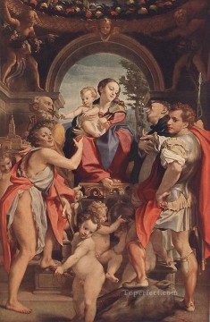 Madonna con San Jorge Manierismo renacentista Antonio da Correggio Pinturas al óleo